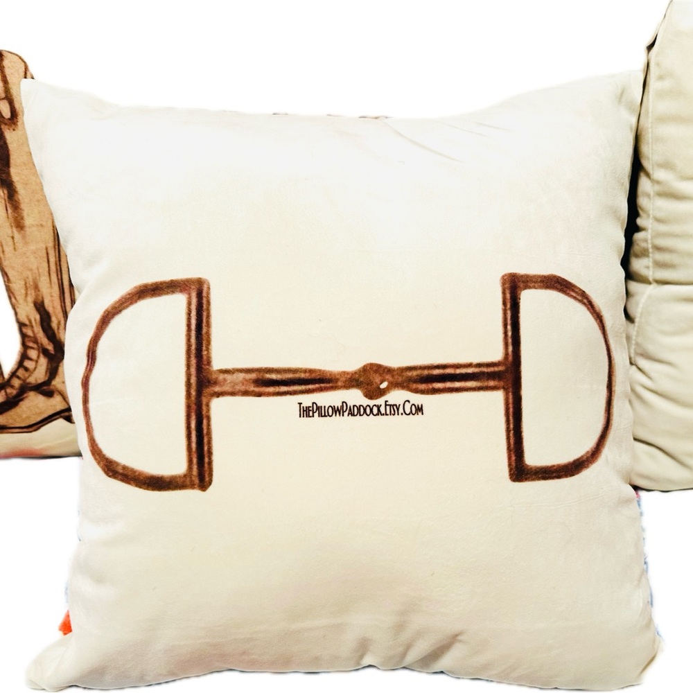 The Vintage Hunt Seat Equestrian themed 18x18 English pillow cover only!! Soft - Picture 9 of 10
